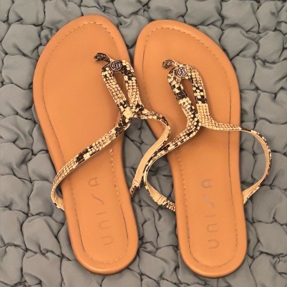 Unisa Shoes - Unisa Beige Snake Pattern Sandals